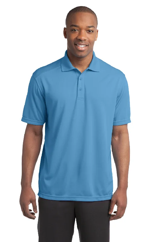 Sport-Tek Mens Micro-Mesh Moisture Wicking Short Sleeve Polo Shirt - Carolina Blue