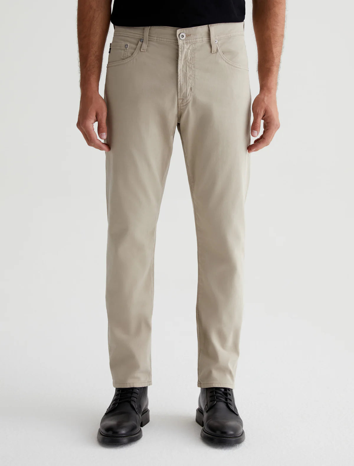 Desert Storm (Beige) Modern Slim Tellis Sueded Pants - AG