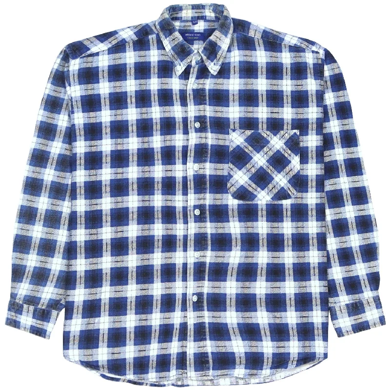 Milford Clan Checkered Flannel Shirt Navy White Blue