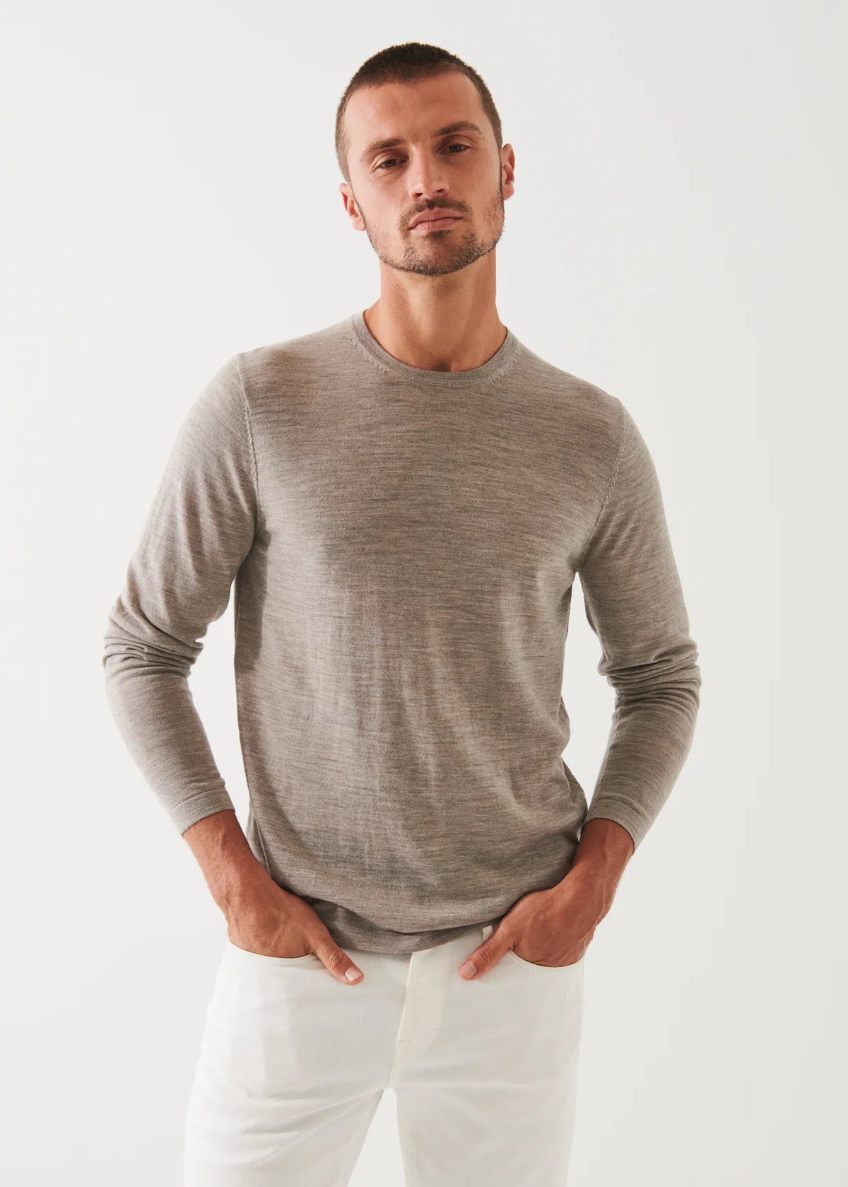 Fossil Mélange Extra-Fine Merino Sweater - Patrick Assaraf