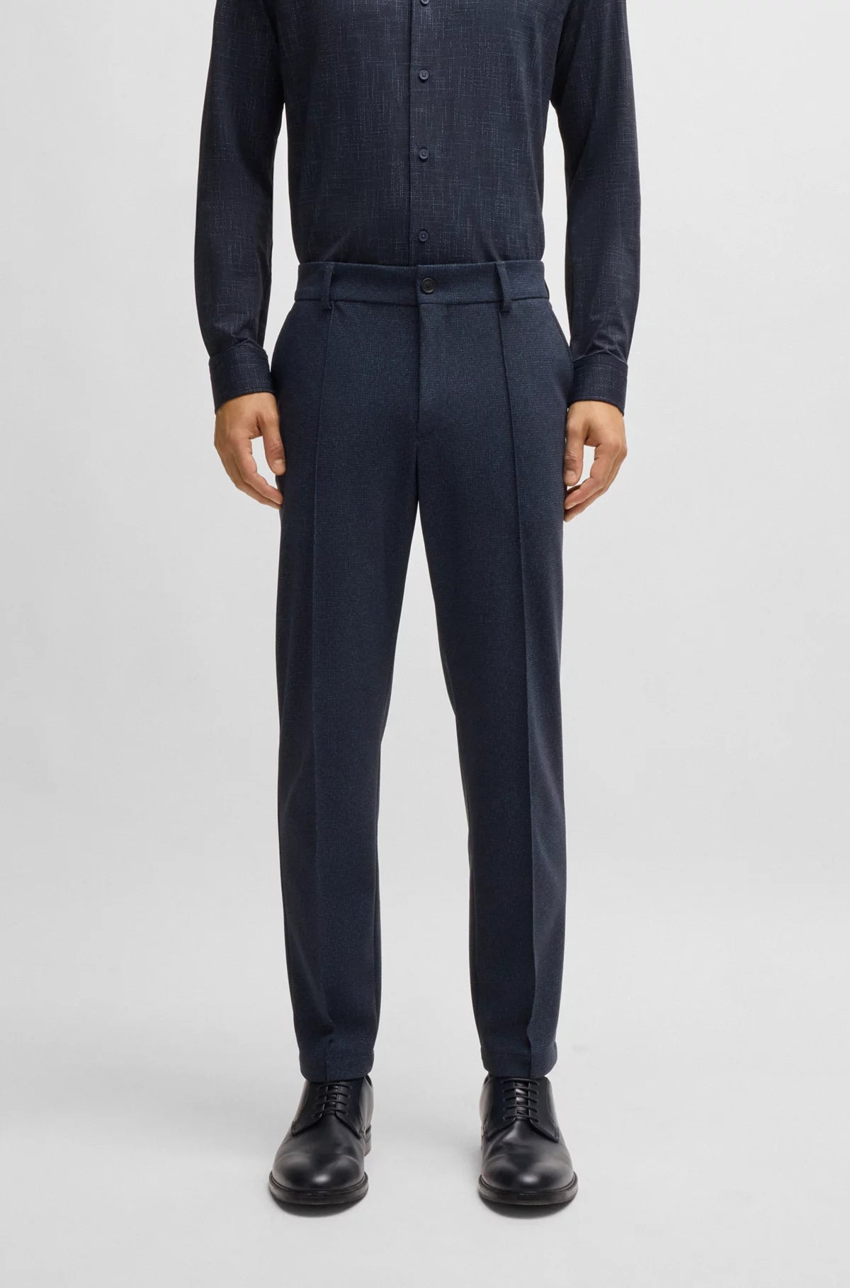 Weekend Discounts You Deserve P-Perin Dressletic Tapered-Fit Trousers in Performance Stretch Jersey 50530630