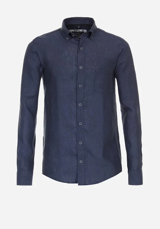 Online Only Casa Moda Linen Shirt, Bright Cobalt