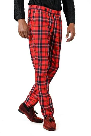 Barabas CP48 Fluoresce  Slim Fit Plaid Pants