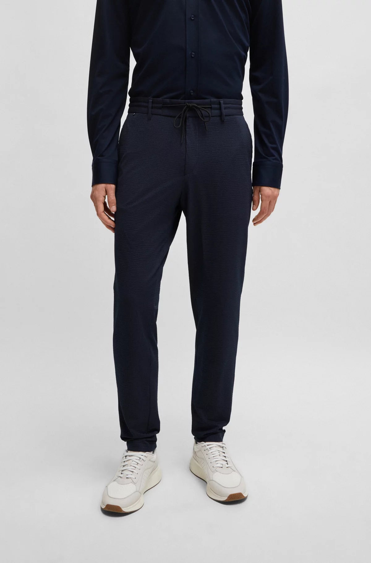 Weekend Deals to Make You Happy P-GeniusJ Slim-Fit Trousers in Performance-Stretch Seersucker 50514608