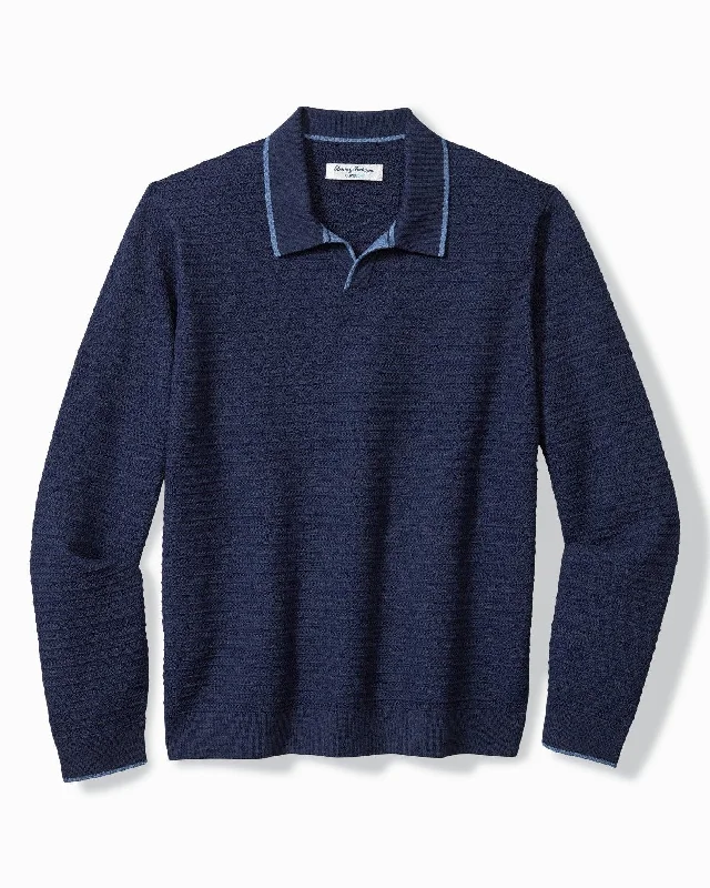 Lowest Prices Tommy Bahama Coolside Harbor IslandZone Sweater Polo Navy