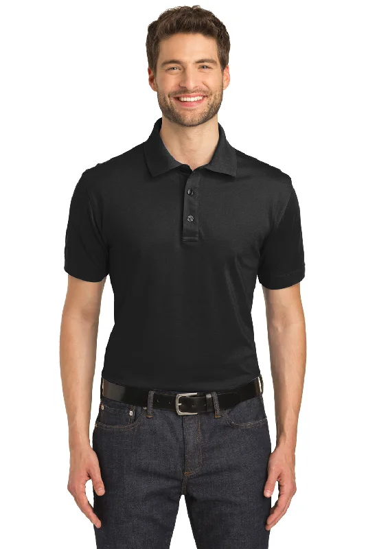 Sneak Peek Sale Port Authority Mens Moisture Wicking Short Sleeve Polo Shirt - Black Sneak Peek Sale Port Authority Mens Moisture Wicking Short Sleeve Polo Shirt - Black