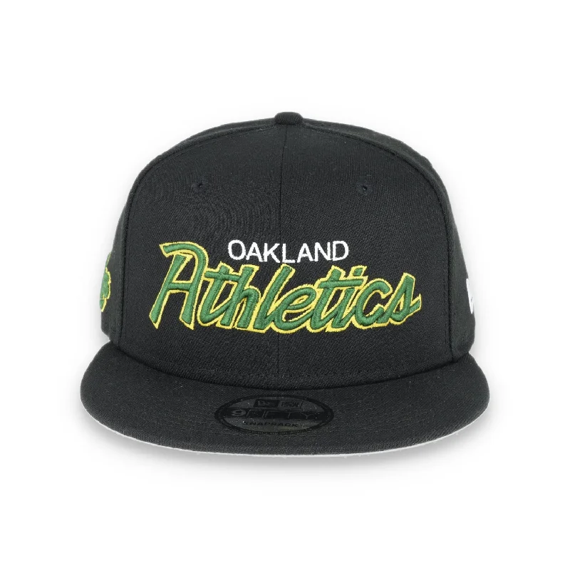 Savings Galore Oakland Athletics New Era 9FIFTY OG Script Adjustable Snapback Hat-Black TMC