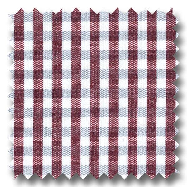 Make Your Weekend Count with Savings Wine & Gray Gingham Check Broadcloth - Custom Dress Shirt