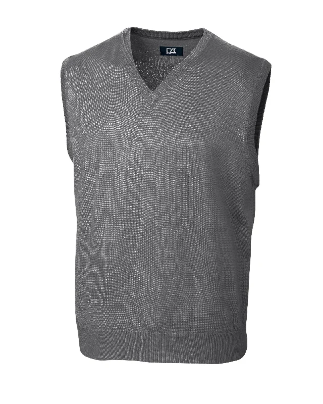 Cutter & Buck Douglas V-neck Sweater Vest Mid Grey Heather