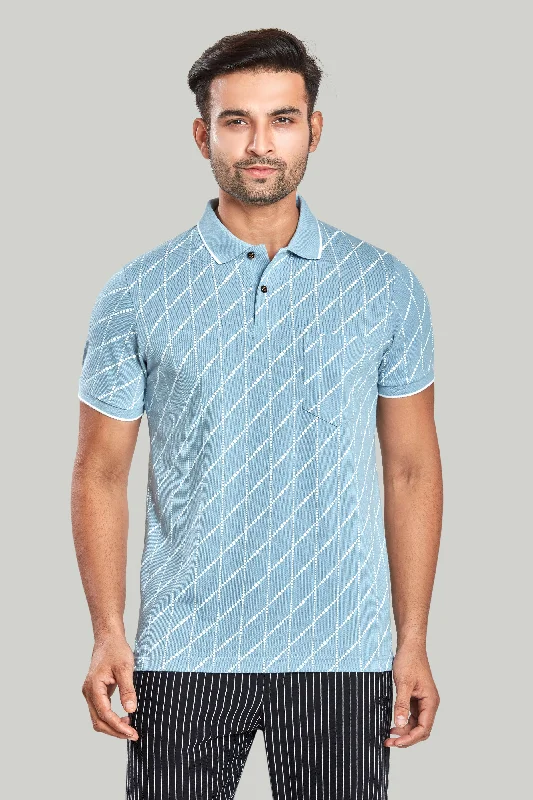 Jersey Rhombus Print Polo