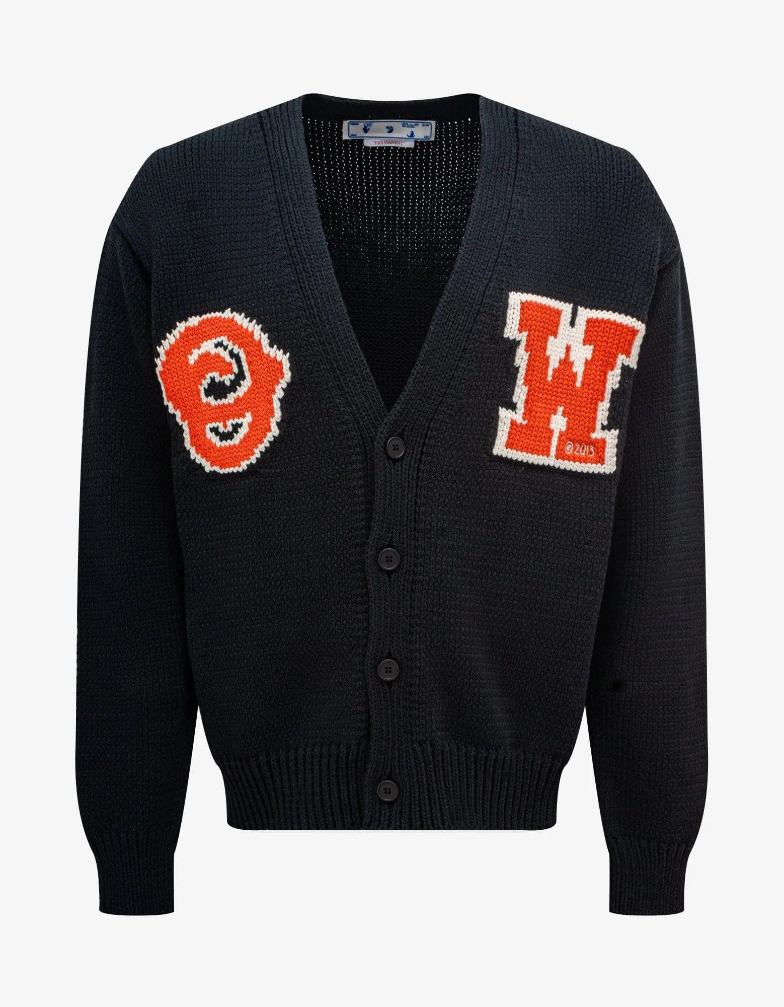 Off-White Black OW Patch Knit Cardigan