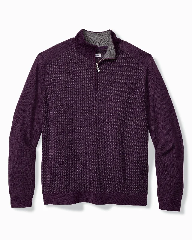 Price Buster Tommy Bahama Coastal Shores Half Zip Sweater Purple Passage