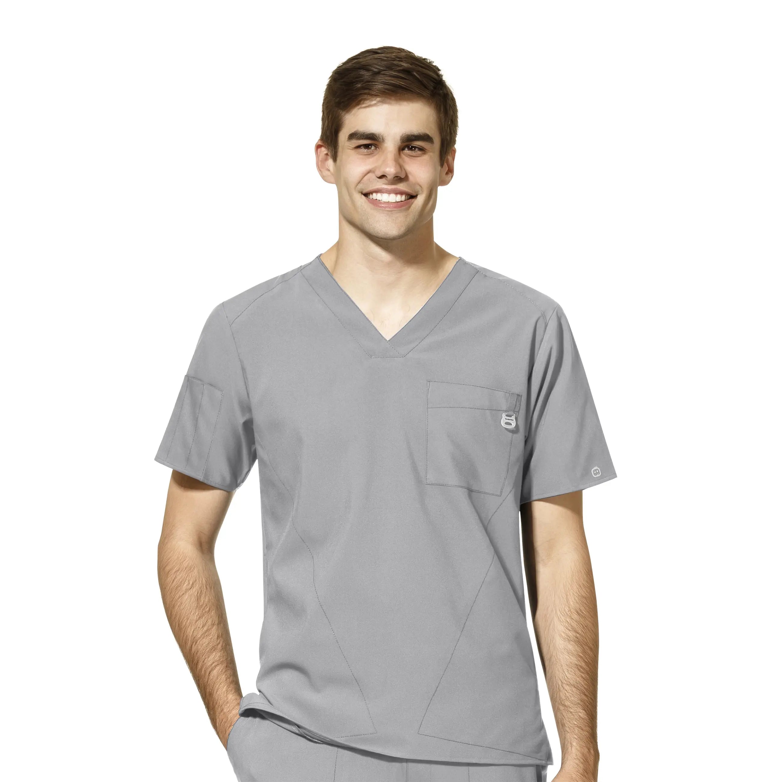 Weekend Discounts to Grab Wink Men's W123 V-Neck Scrub Top - Grey