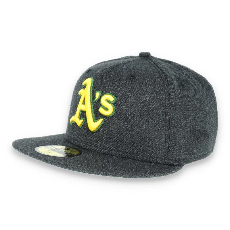Take Advantage New Era 59Fifty Oakland Athletics CAP -BLACK HEATHER GOLD/ DARK GREEN