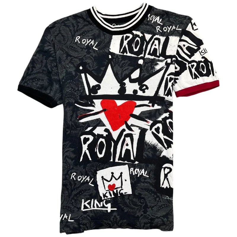 Don't Wait Men's Royal Graffiti Logo T-Shirt Grey Size IT 48 / UK M