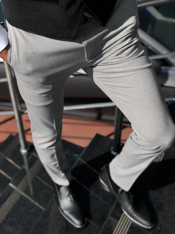 Mason Slim-Fit Fabric Pants Grey