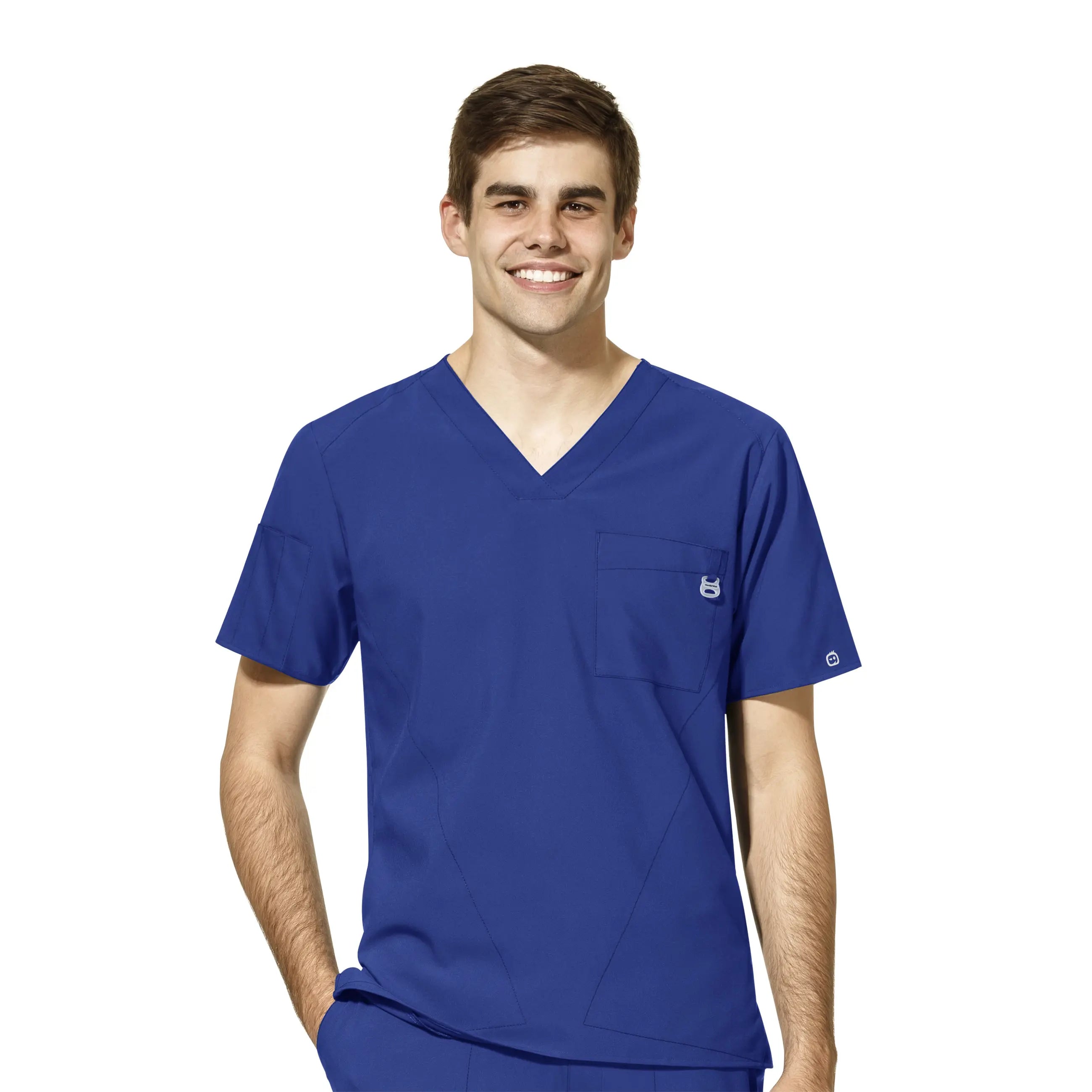Limited Availability Wink Men's W123 V-Neck Scrub Top - Galaxy Blue