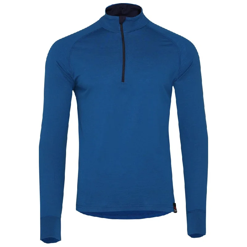 Mens Merino 200 Long Sleeve Zip Neck (Blue)