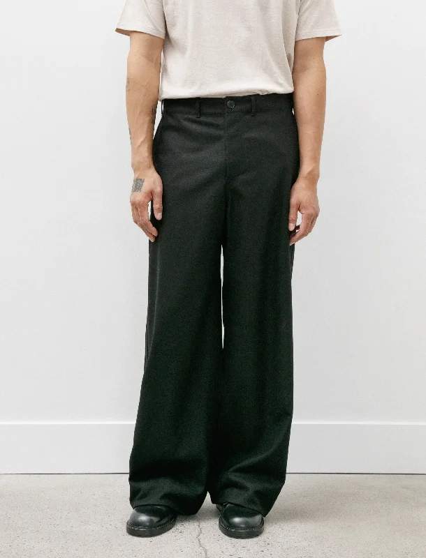 Wide Leg Trousers Black Fine Loden