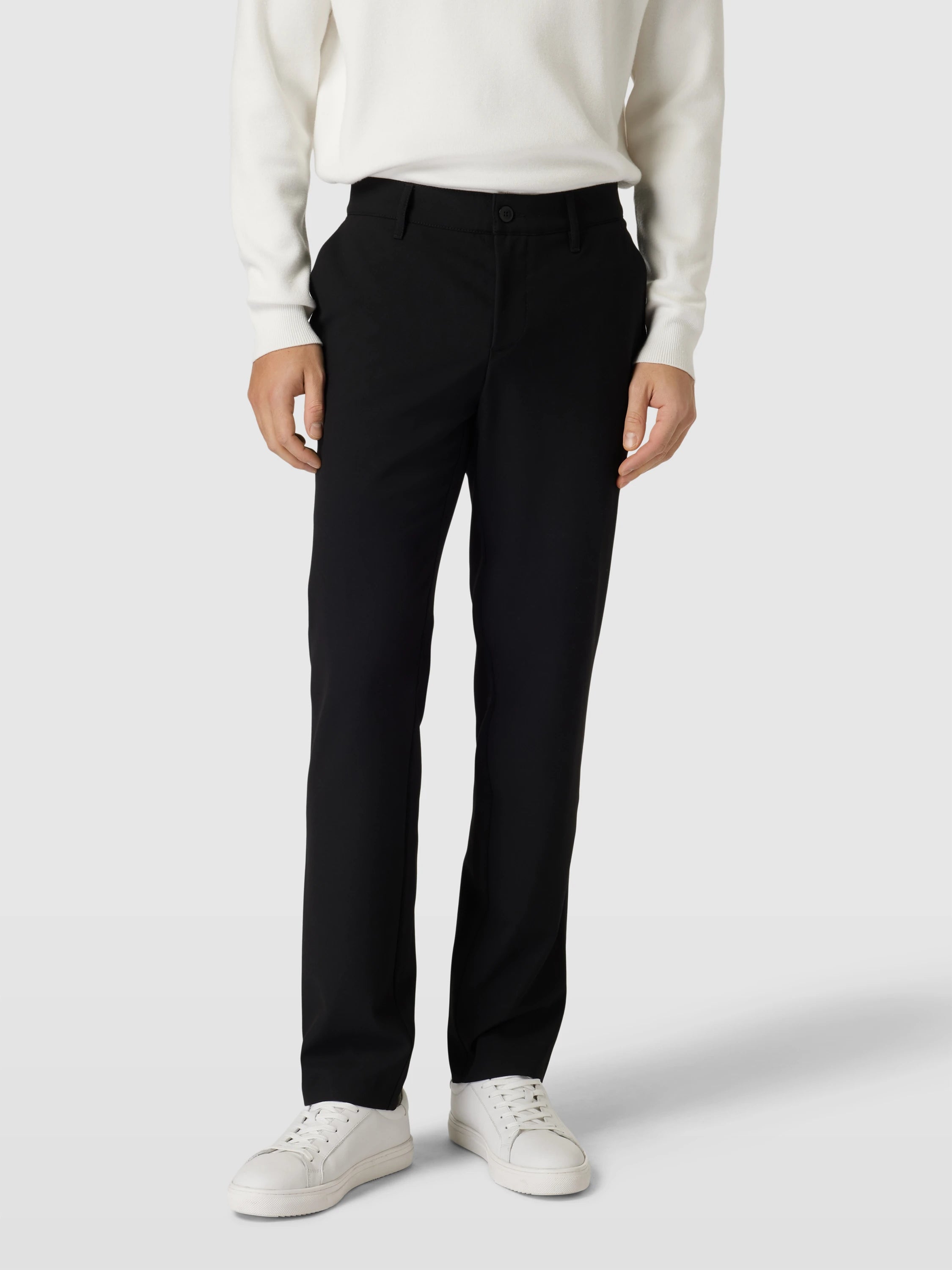 Ceramica Rob Slim Fit Stretch Black Dress Pant - ALBERTO