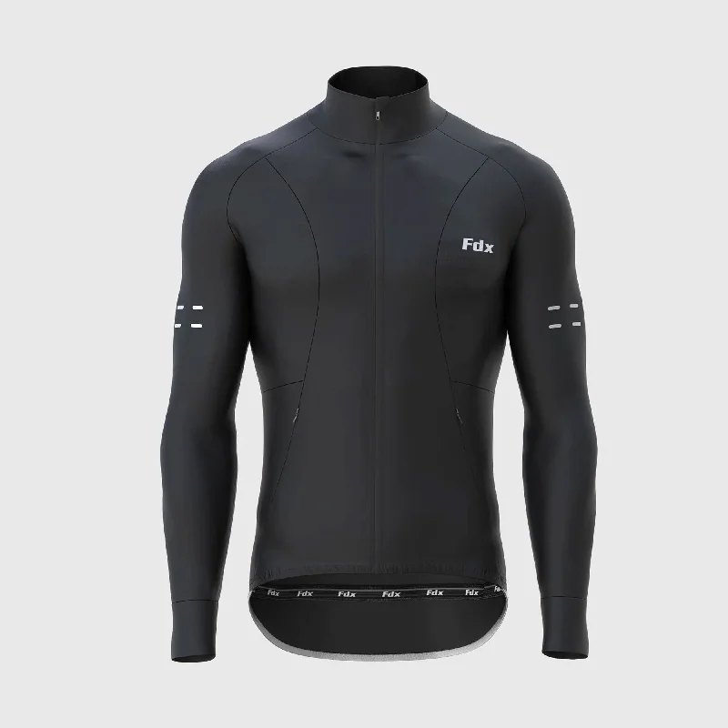 Fdx Arch Men's & Boy's Black Thermal Roubaix Long Sleeve Cycling Jersey