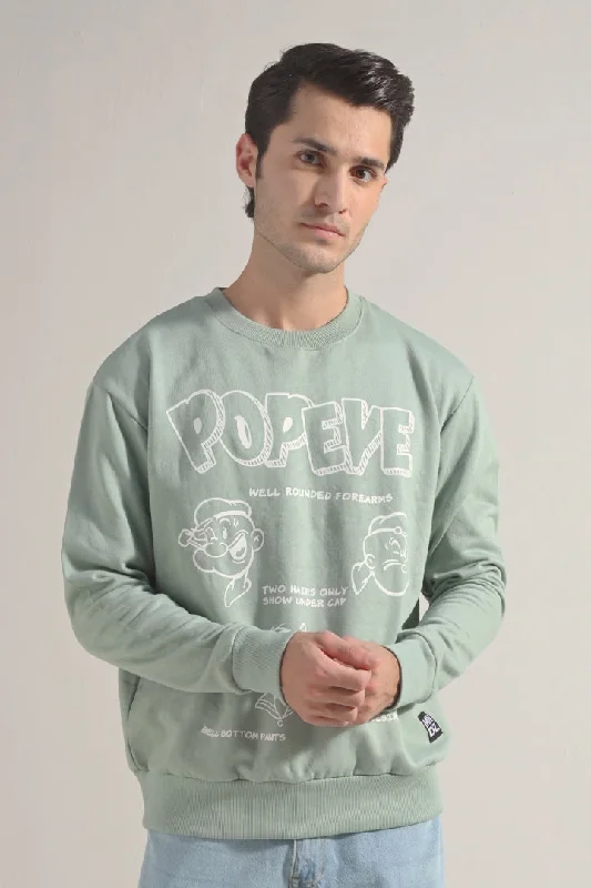 Oversized Graphic Sweatshirt - Sage Green