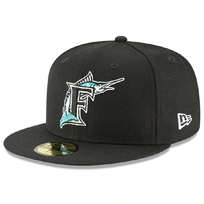 Daily Specials New Era Florida Marlins Cooperstown Collection Wool 59FIFTY Fitted Hat-Black