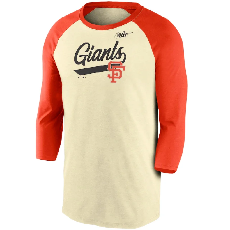 Factory Direct Sale Nike San Francisco Giants Cooperstown Collection Script Tri-Blend 3/4 Sleeve Raglan T-Shirt–Cream/Orange Factory Direct Sale Nike San Francisco Giants Cooperstown Collection Script Tri-Blend 3/4 Sleeve Raglan T-Shirt–Cream/Orange