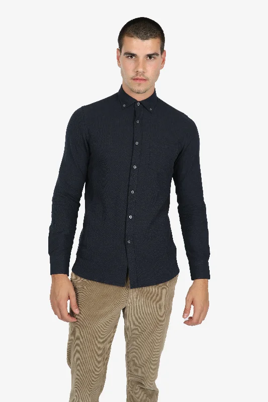Bonus Savings Navy Cotton Diamond Marle Shirt