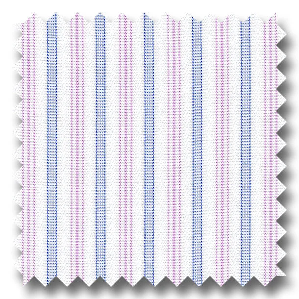 Hot Buy Blue and Pink Stripe 2Ply Broadcloth - Custom Dress Shirt