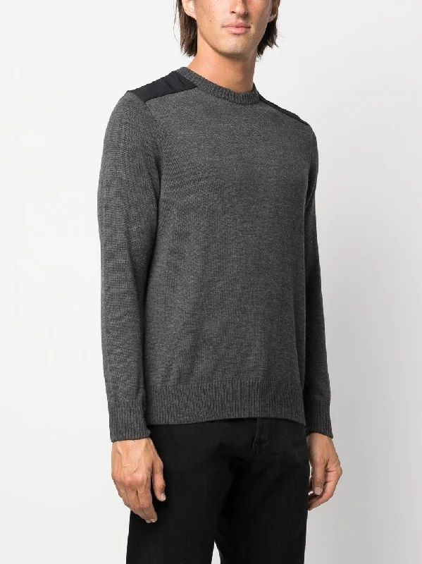 Gray Crewneck Sweater With Typhoon Details - Paul & Shark