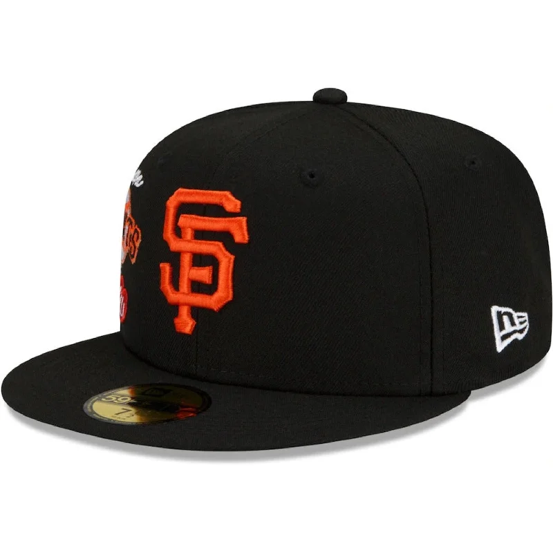 Hurry In San Francisco Giants New Era Black City Cluster 59FIFTY Fitted Hat- Black