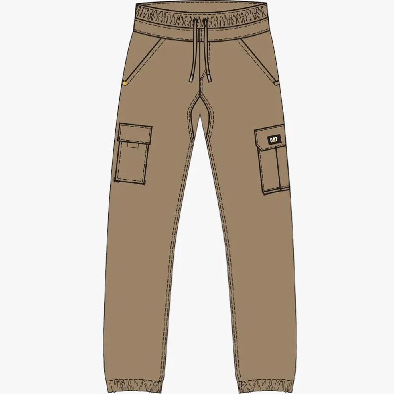 Discount Mania Cat Mens Utility Tie Waist Cargo Jogger Pants Kelp