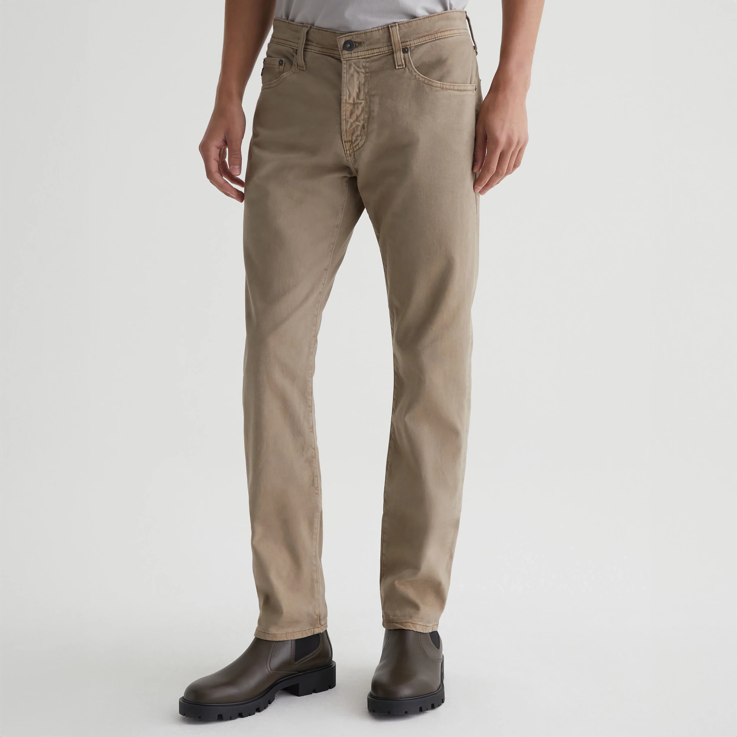 Weekend Discounts to Enjoy Sulfur Smoked Oak (Tan) Modern Slim Tellis Sueded Pants - AG