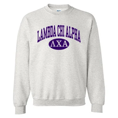 Fraternity Crewneck Sweatshirt, Printed Vertical Arc Design - G180 - CAD