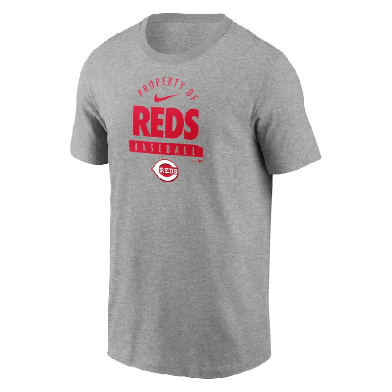 Limited Edition Nike Cincinnati Reds Primetime Property Of Practice T-Shirt - Heathered Gray Limited Edition Nike Cincinnati Reds Primetime Property Of Practice T-Shirt - Heathered Gray