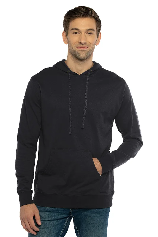Reduced Rates Next Level Mens French Terry Fleece Hooded Sweatshirt Hoodie w/ Pouch Pocket - Black