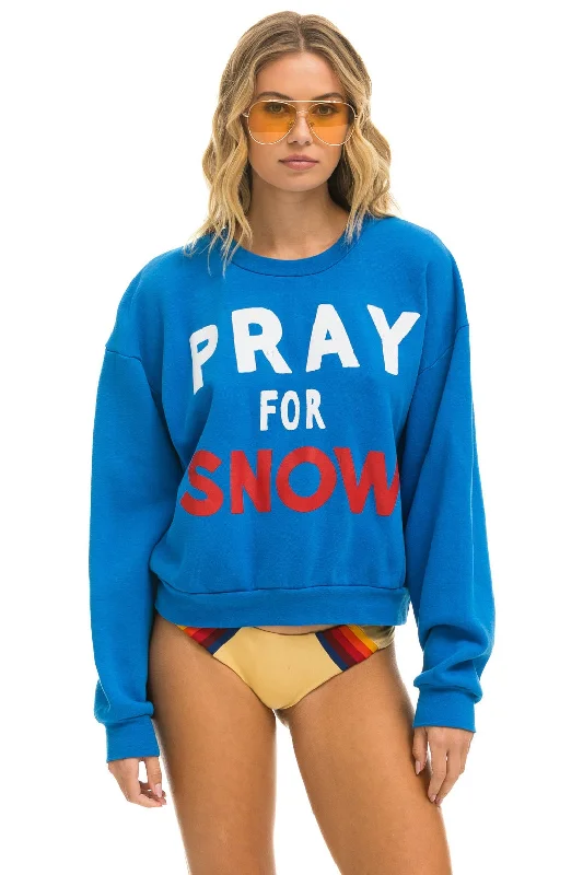 Price Break PRAY FOR SNOW RELAXED CREW SWEATSHIRT - OCEAN