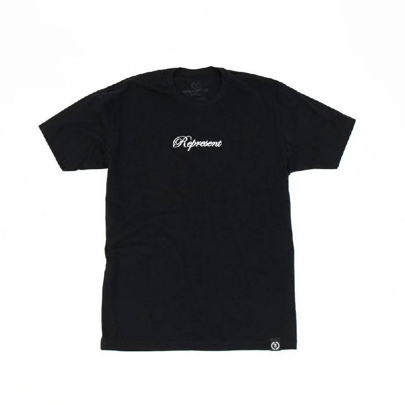 Price Reduction Classic Script Embroidered Tee [BLACK X WHITE]