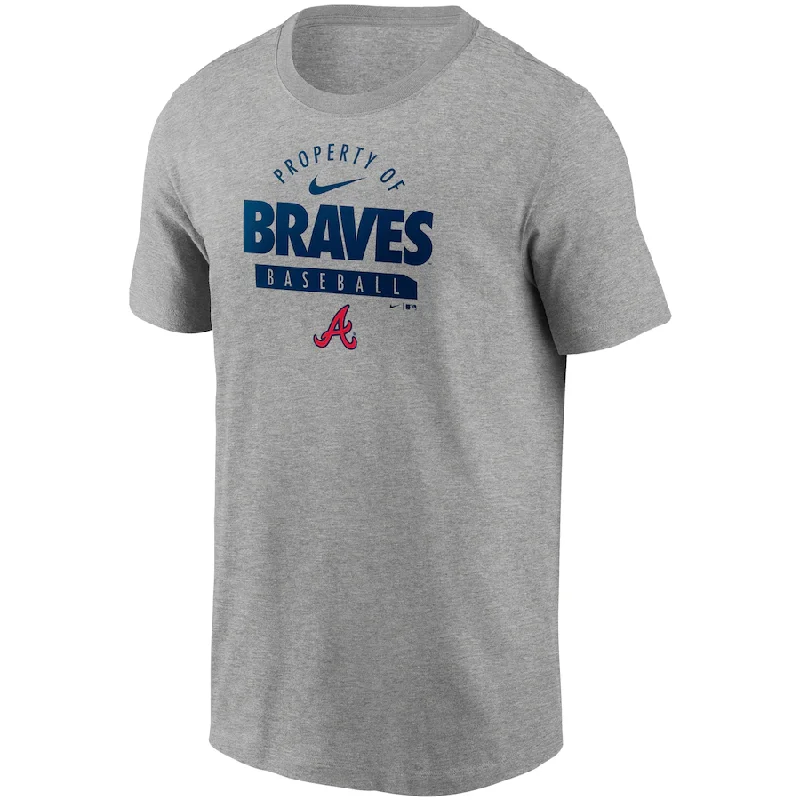 Price Slash Nike Atlanta Braves Primetime Property Of Practice T-Shirt - Heathered Gray Price Slash Nike Atlanta Braves Primetime Property Of Practice T-Shirt - Heathered Gray