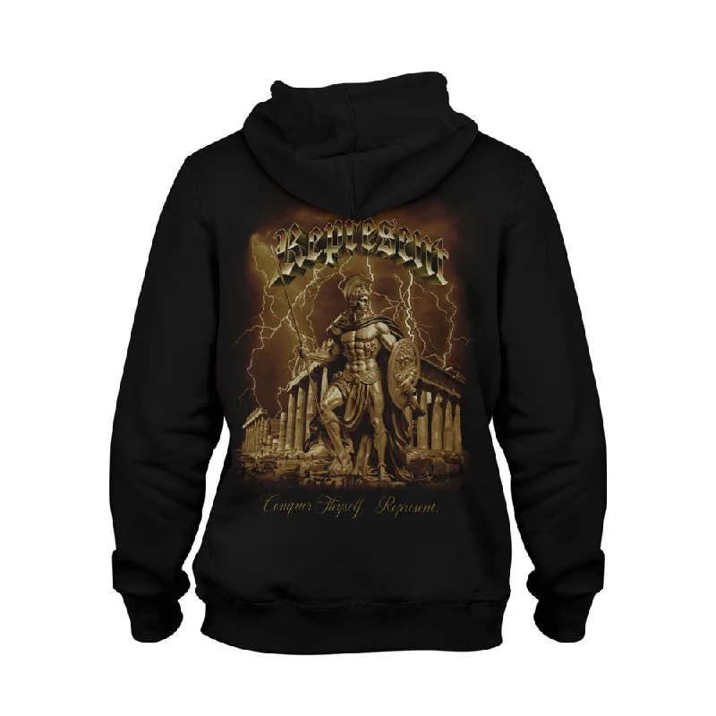Final Sale Conquer Thyself Pullover Hoodie [BLACK] STONE COLLECTION
