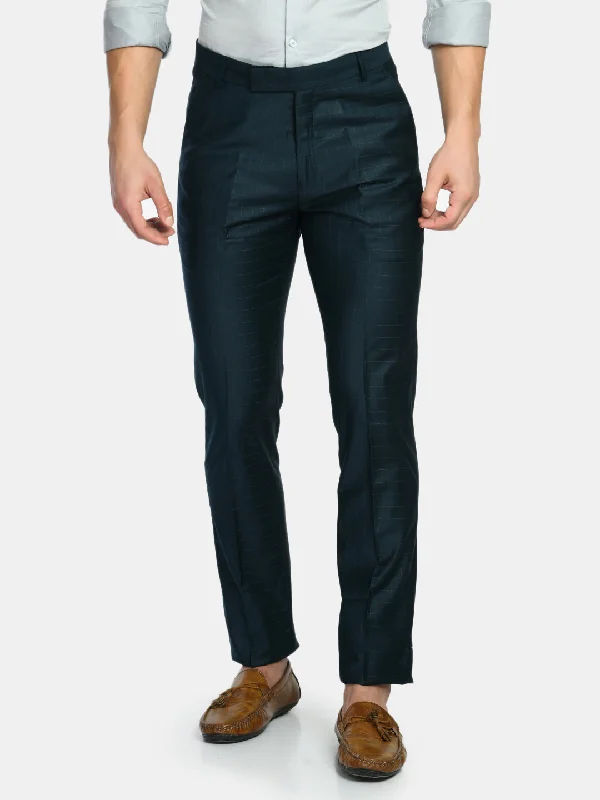 Year-End Sale Men's Navy Blue Slim Fit Formal Pant