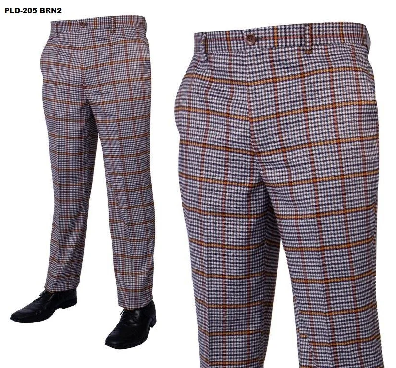 PLD-205 I PRESTIGE PLAID PANTS I BROWN-2