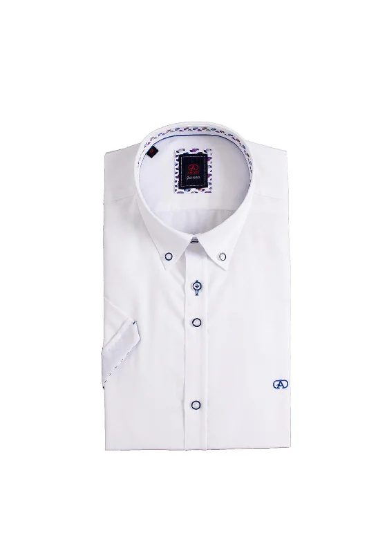 Andre Baggot Plain Short Sleeve Shirt, White