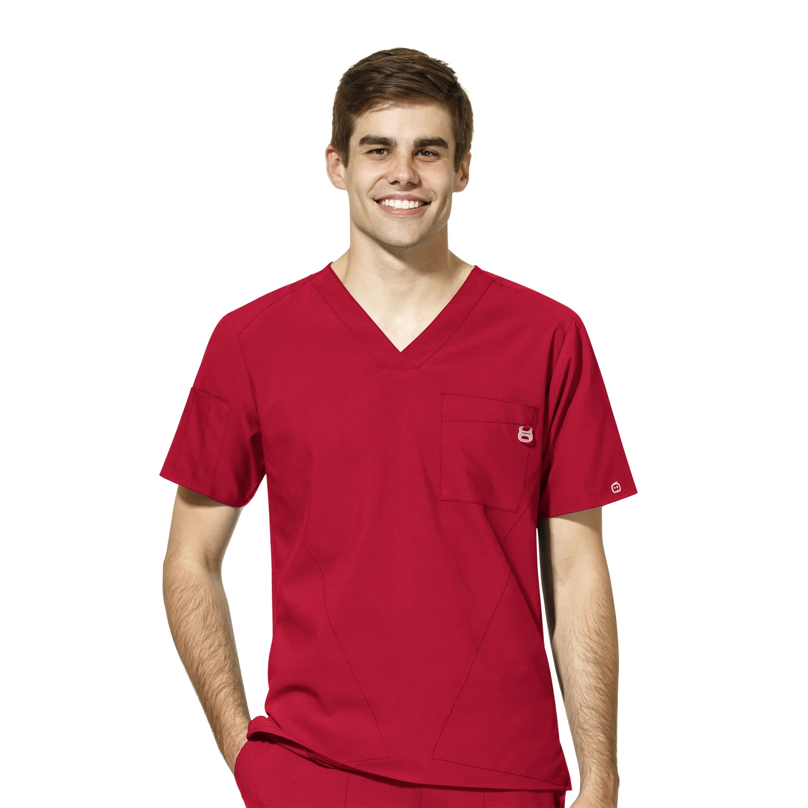 Bargain Prices Wink Men's W123 V-Neck Scrub Top - Red