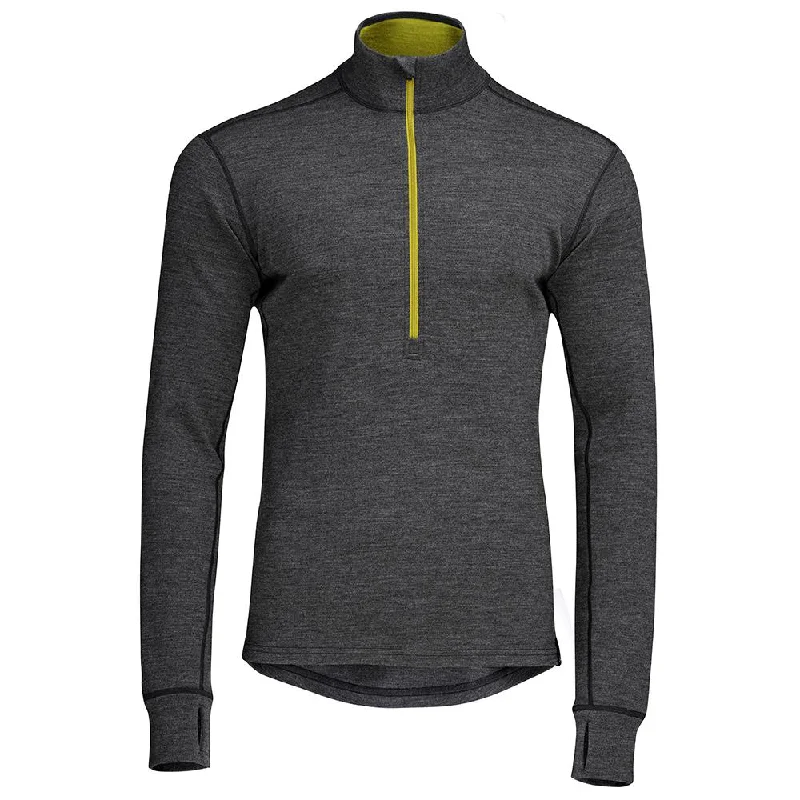 Weekend Deals That Dazzle Mens Merino 320 Long Sleeve Half Zip (Smoke/Lime)