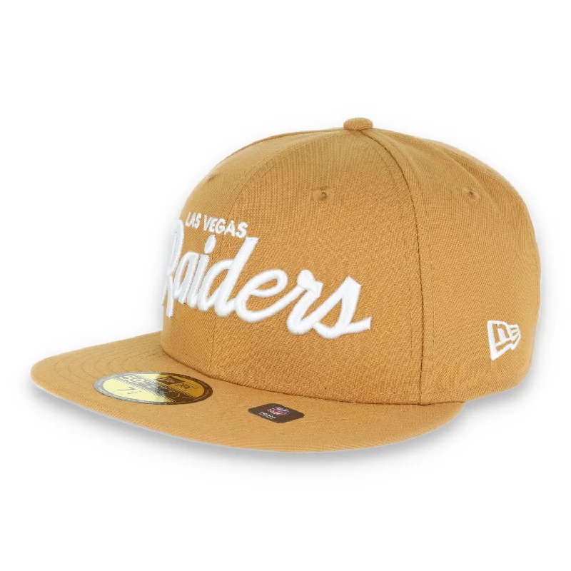Sneak Peek Sale LAS VEGAS RAIDERS NEW ERA script 59FIFTY FITTED- panama tan