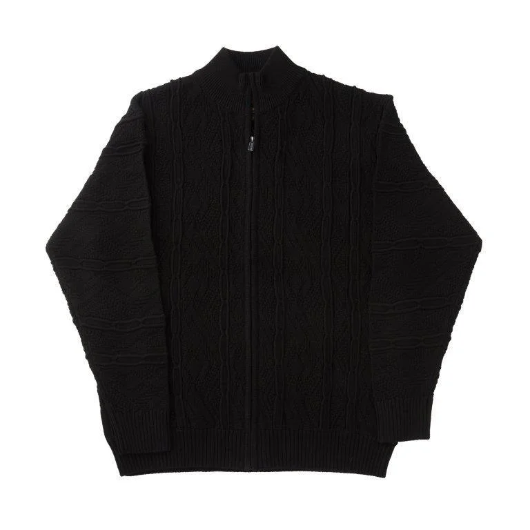 Big Savings FX Fusion Full Zip Textural Sweater Black