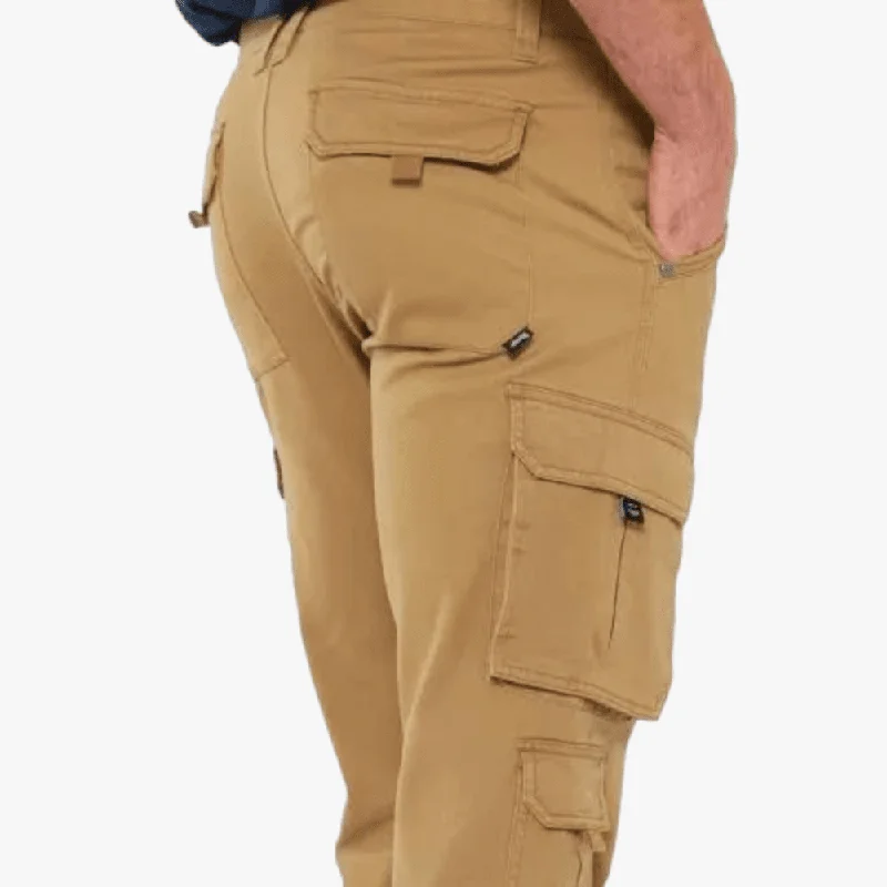 Crazy Savings Jeep Mens Bolt Fixed Waistband Twill Cargo Pants Tan