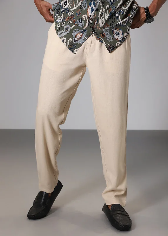 Get It Before It’s Gone Cream Comfort Fit Linen Pant